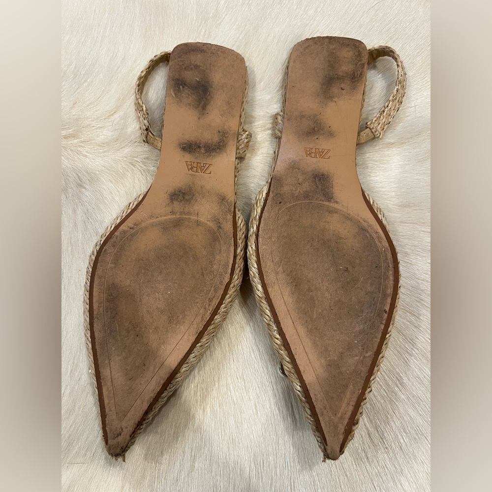 ZARA Raffia Slingbacks, size 8 - Picture 2 of 3
